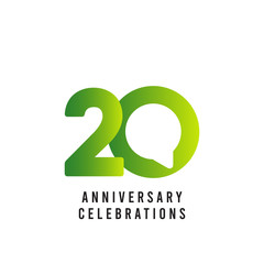 20 Years Anniversary Celebrations Vector Template Design Illustration