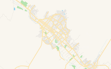 Fototapeta na wymiar Printable street map of Copiapo, Chile