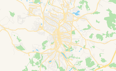 Printable street map of Braganca Paulista, Brazil