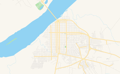 Printable street map of Uruguaiana, Brazil