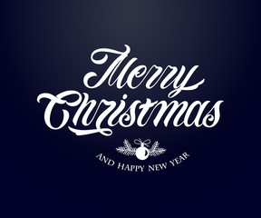 Naklejka na ściany i meble Merry Christmas and Happy New Year typography vector design for greeting cards and poster. Merry Christmas hand lettering. Design template celebration. Vector illustration.