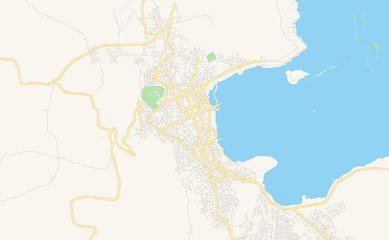 Printable street map of Puno, Peru