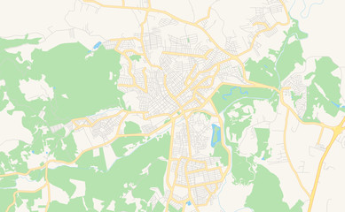Printable street map of Pouso Alegre, Brazil