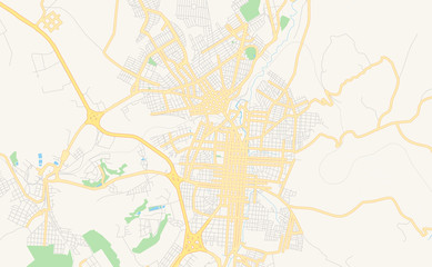 Printable street map of Botucatu, Brazil