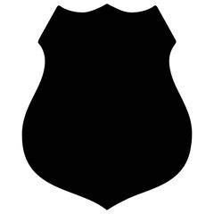 Police Badge Silhouette - A cartoon illustration of a Police Badge Silhouette.