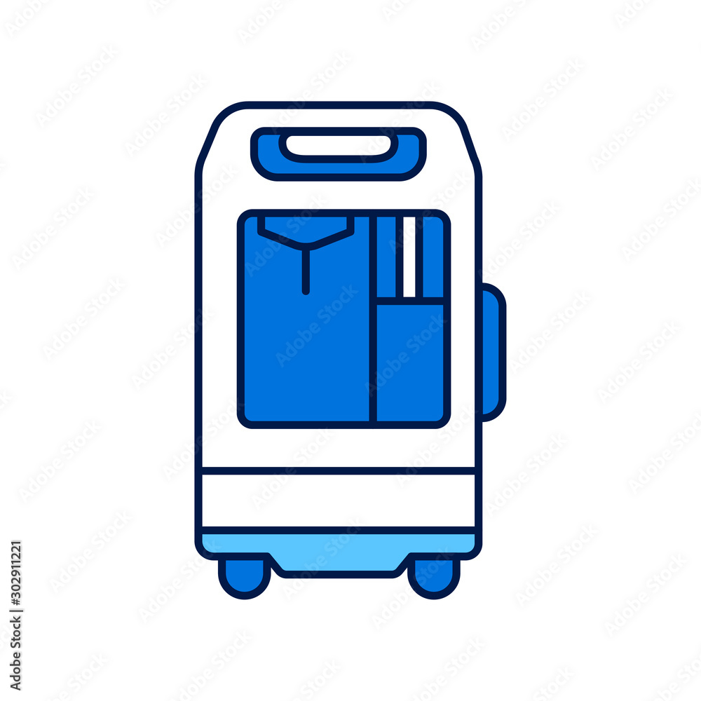 Poster oxygen concentrator line color icon. concept. sign for web page, mobile app. vector isolated element