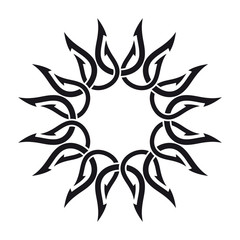 Vector black logo tattoo. Isolated on white background.