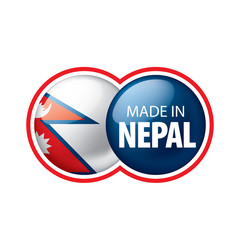 Nepal flag, vector illustration on a white background