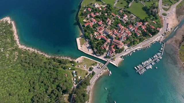 Aerial view of Osor cityscape at Cres island, Croatia.