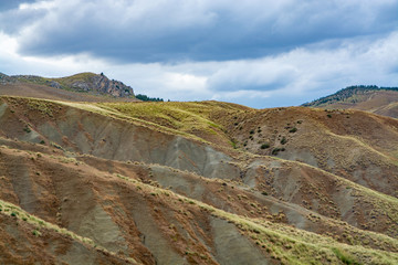 Landscape with mountain range on Sicily island, South of Italy