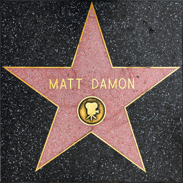 Closeup Of Star On The Hollywood Walk Of Fame For Matt Damon