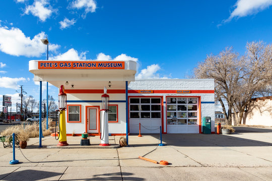 Pete's Gas station museum. It's been a station for a very long time but the current building was built in 1949.