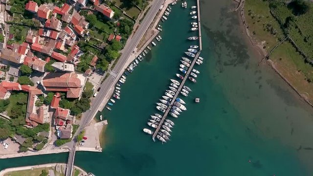 Aerial view of Osor cityscape at Cres island, Croatia.
