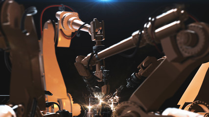 intelligent welding of automotive industry and automatic sleeves, while welding