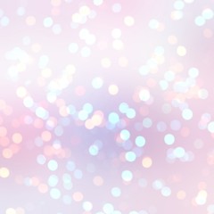 Delicate glitter on pastel pink background empty. Sparkler bokeh texture. Holiday abstract illustration. New year confetti decor. Christmas shimmer backdrop.