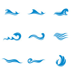 Water Wave logo design vector. Icon Symbol. Template. Illustration
