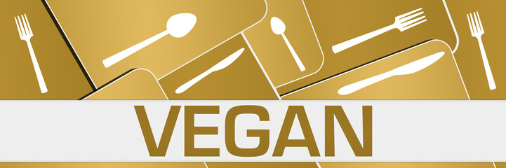 Vegan Brown Spoon Fork Knife Rounded Squares 