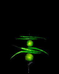 Lemon and Green Chilli hanging for anti curse anti bad omen. it is known as nimbu mirchi in hindi.