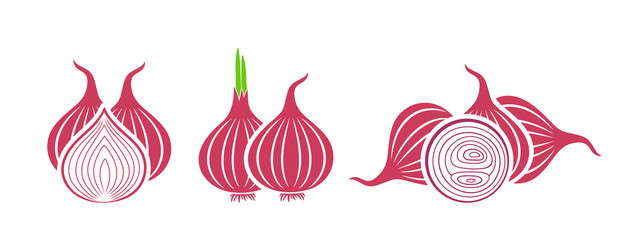 Onion logo. Isolated onion on white background - obrazy, fototapety, plakaty