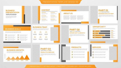set of presentation template design with modern and minimalist layout concept
