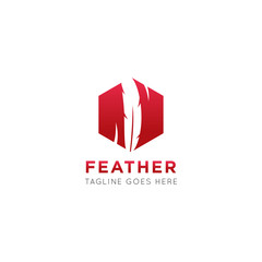 pen feather logo and icon vector illustration design template