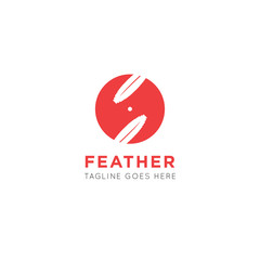 pen feather logo and icon vector illustration design template