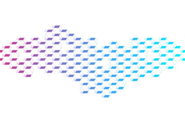 Geometric abstract background with hexagons. Hexagon social network banner template. Science, technology and medical concept presentation for your design and text. Vector illustration.