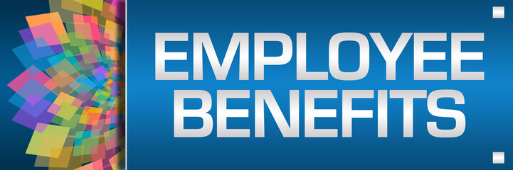 Employee Benefits Blue Left Colorful Floral Horizontal 