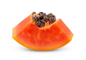 ripe papaya isolated on white background.