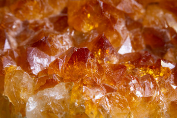 Citrine Rock Crystal Orange Gemstone Close Up