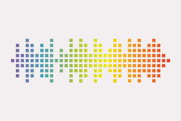 Pixel music player equalizer element. Audio colorful wave logo
