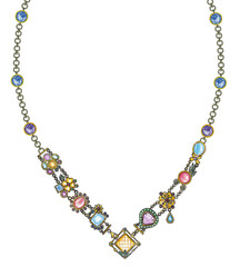 Jewelry Design Fashion Modern Art Necklace. Hand drawing and painting on paper.