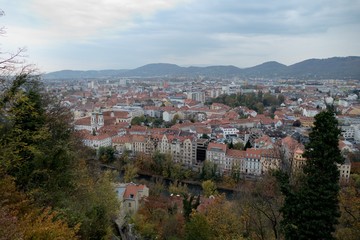 city panorama of maribor in slovenia