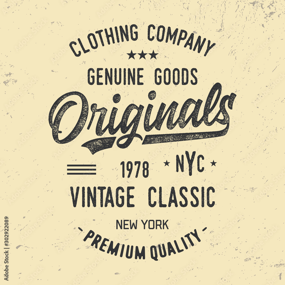 Wall mural nyc. vintage textured design for t shirt. print, logo, poster. vector illustration.