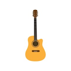 Obraz na płótnie Canvas Guitar icon vector, Acoustic musical instrument sign Isolated on white background. Trendy Flat style for graphic design, logo, Web site, social media, UI, mobile app, EPS10