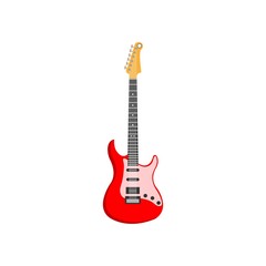 Fototapeta premium Ilustracja wektorowa płaskie gitara elektryczna. Instrument muzyki rockowej