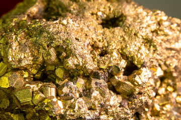 Close Up of Fools Gold Pyrite Rock Crystal 