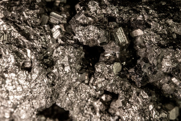 Close Up of Fools Gold Pyrite Rock Crystal 