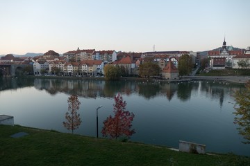 Fototapeta na wymiar city panorama of maribor in slovenia