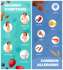 Allergy Vertical Banners Set