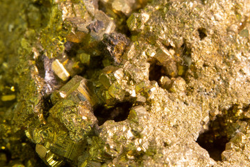 Close Up of Fools Gold Pyrite Rock Crystal 