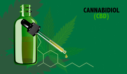 Illustration of CBD oil background