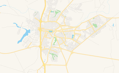 Printable street map of Araras, Brazil
