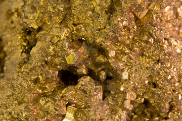 Close Up of Fools Gold Pyrite Rock Crystal 