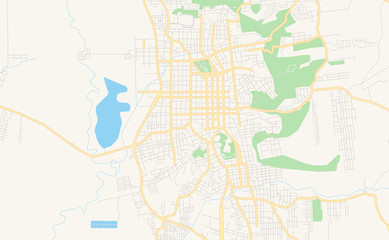Printable street map of Santa Cruz do Sul, Brazil