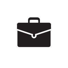 Portfolio black icon design. Briefcase portfolio concept vector sign, business bag symbol.  