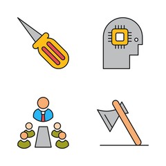 Set Of 4 Universal Icons For Mobile Application and websites