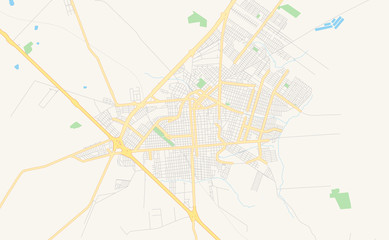 Printable street map of Birigui, Brazil