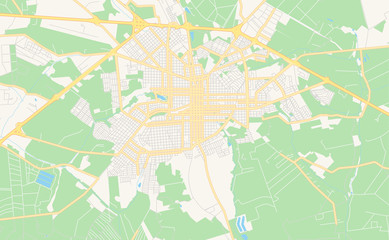 Fototapeta premium Printable street map of Assis, Brazil