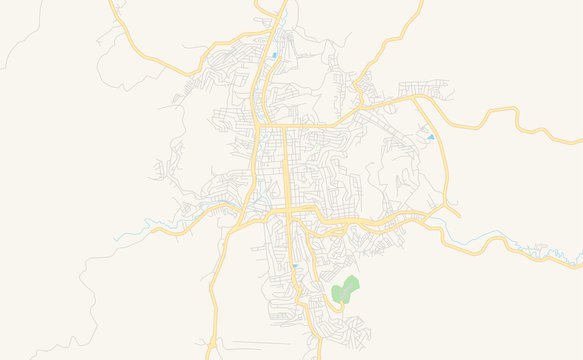 Printable street map of Teofilo Otoni, Brazil